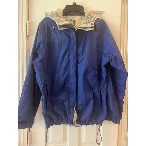 VTG LL BEAN FULL ZIP NYLON RAIN JACKET COAT WOMEN XL HIKING OUTDOOR LIGHTWEIGHT - Picture 1 of 14